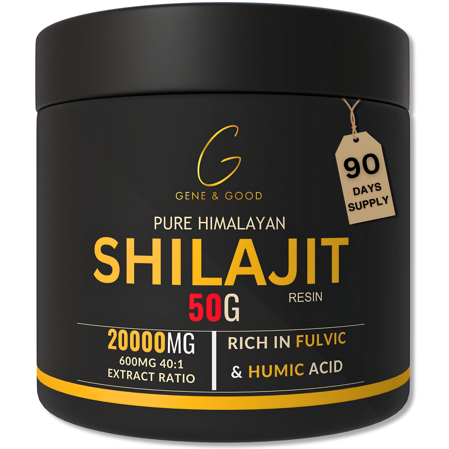 Gene & Good® Shilajit Resin – 50g | Pure Himalayan Shilajit | 3-Month Supply