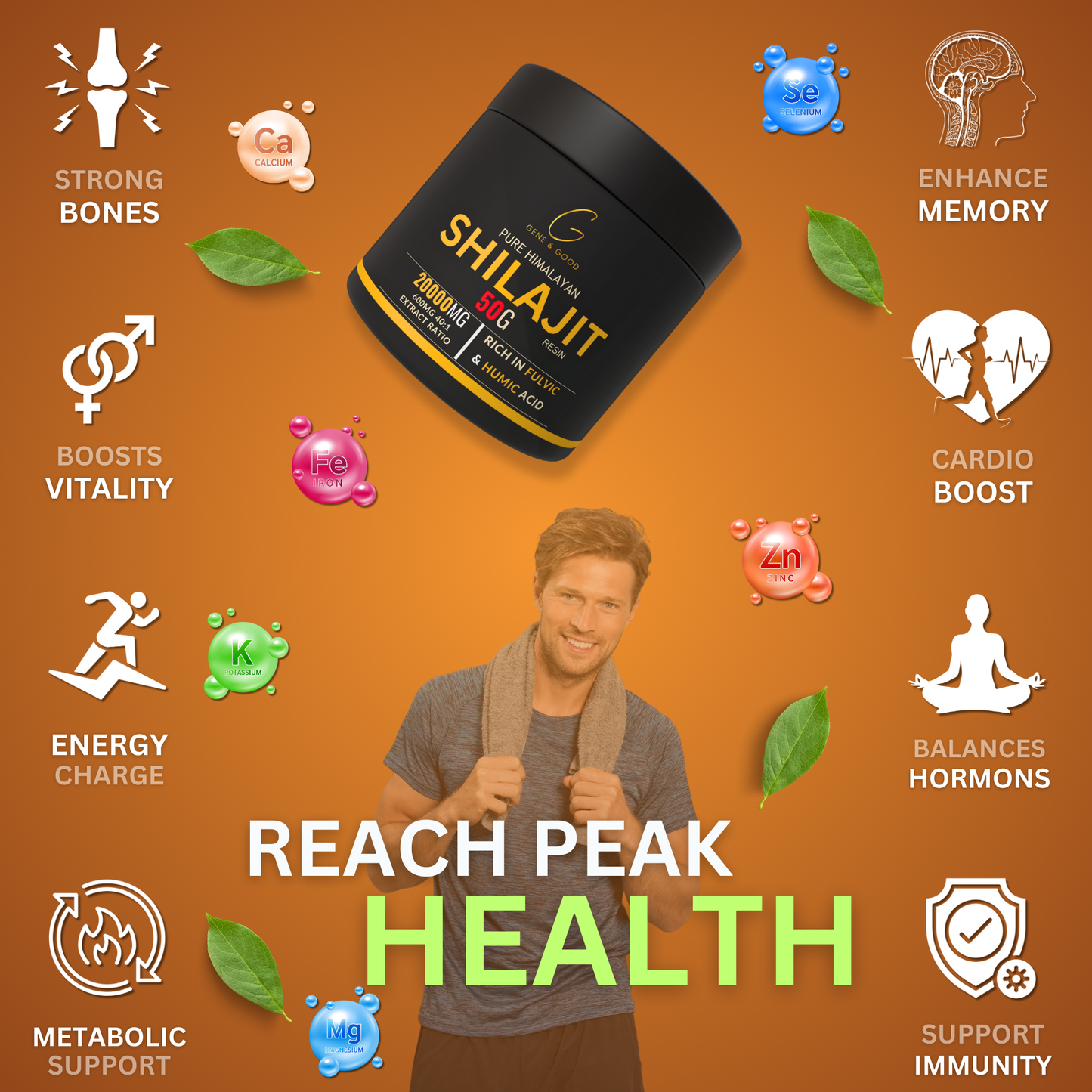 Gene & Good® Shilajit Resin – 50g | Pure Himalayan Shilajit | 3-Month Supply