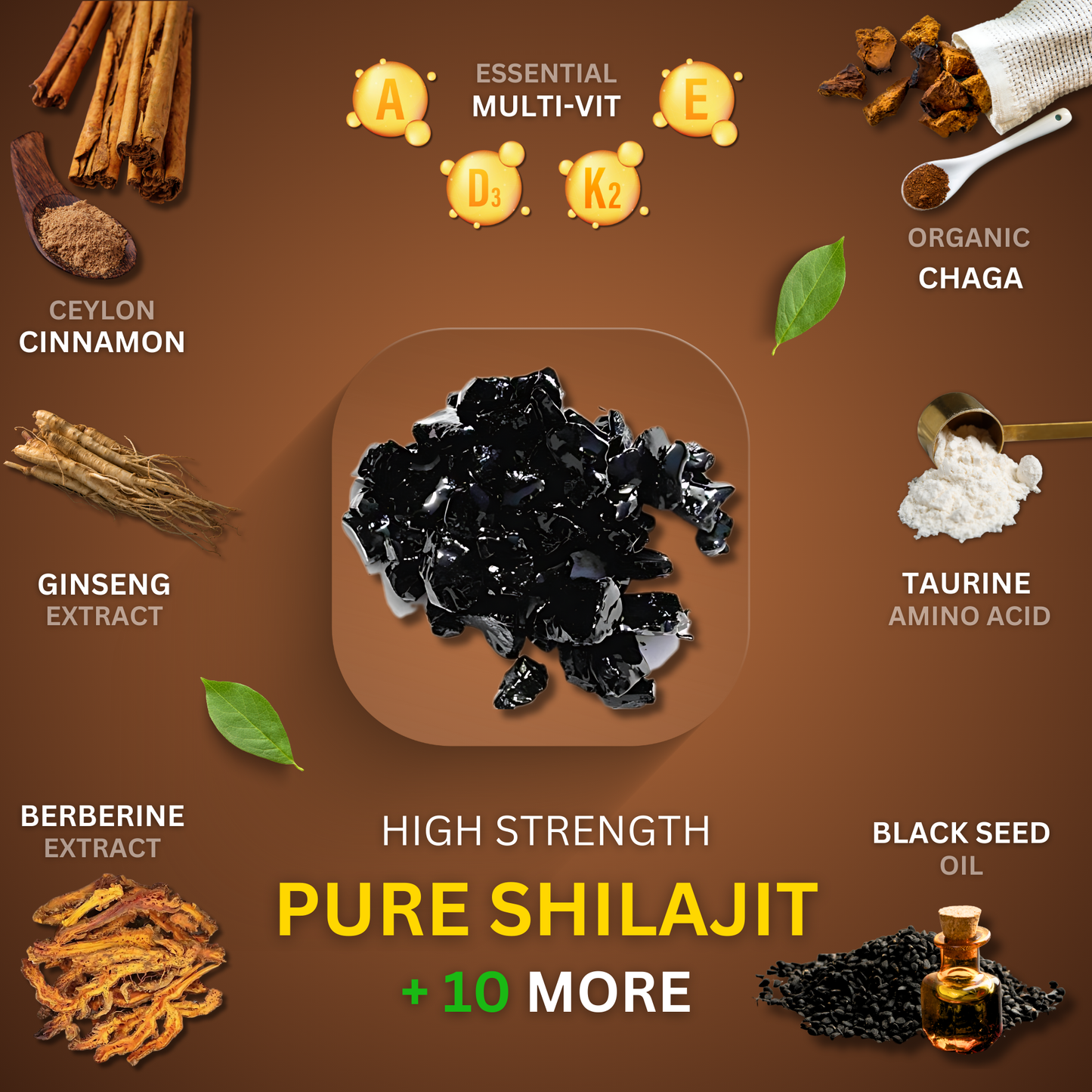 Gene & Good® Shilajit Capsules – Pure Himalayan Shilajit | 70% Fulvic Acid | Immune & Energy Booster | 11-in-1 Formula