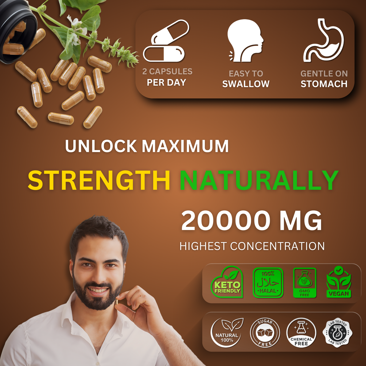 Gene & Good® Shilajit Capsules – Pure Himalayan Shilajit | 70% Fulvic Acid | Immune & Energy Booster | 11-in-1 Formula