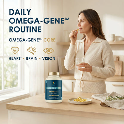 Omega-Gene™ Core – Premium Omega-3 Fish Oil with Vitamin E | 550 mg EPA+DHA | 180 Softgels | Heart, Brain & Vision Support