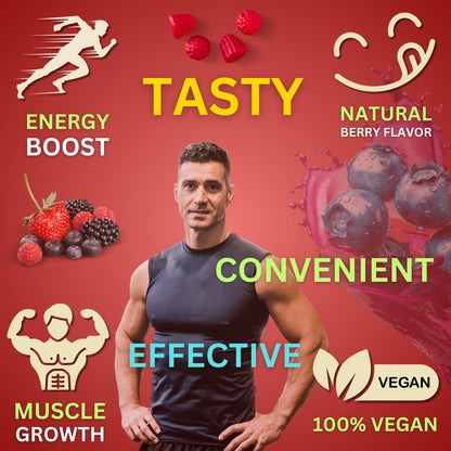 Mixed berry Creatine Gummies by Gene & Good in convenient chewable gummy format for daily sports nutrition
