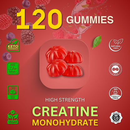 Gene & Good Creatine Monohydrate Gummies with 120 mixed berry gummies for 30-day supply