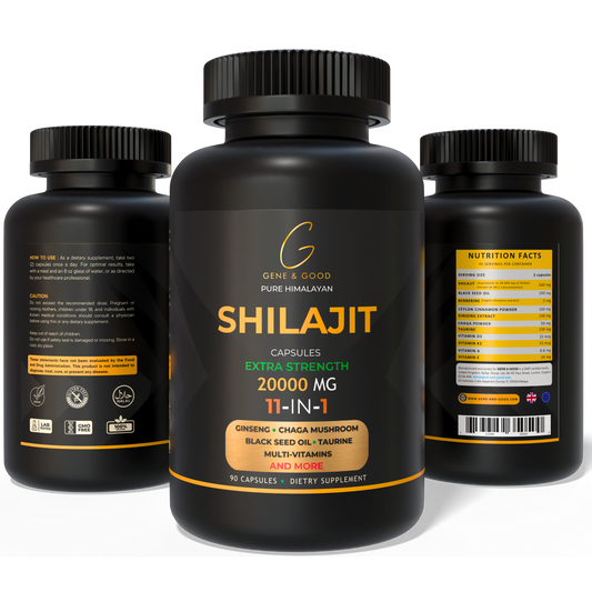 Gene & Good® Shilajit Capsules – Pure Himalayan Shilajit | 70% Fulvic Acid | Immune & Energy Booster | 11-in-1 Formula